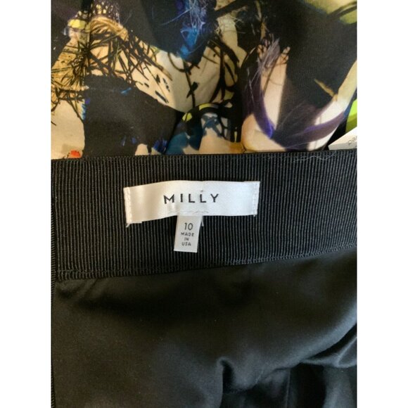 Milly Black Zig Zag Media Print Pencil Straight Skirt, Size 10 - Picture 7 of 7